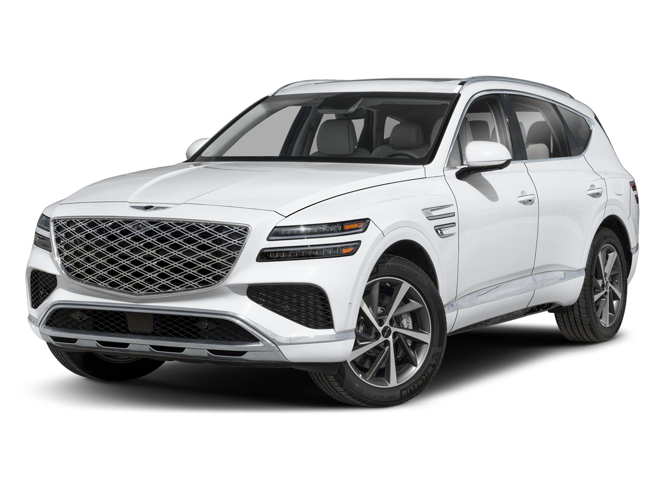 2026 Genesis GV80 3.5T Prestige in Alta White — front three-quarter view