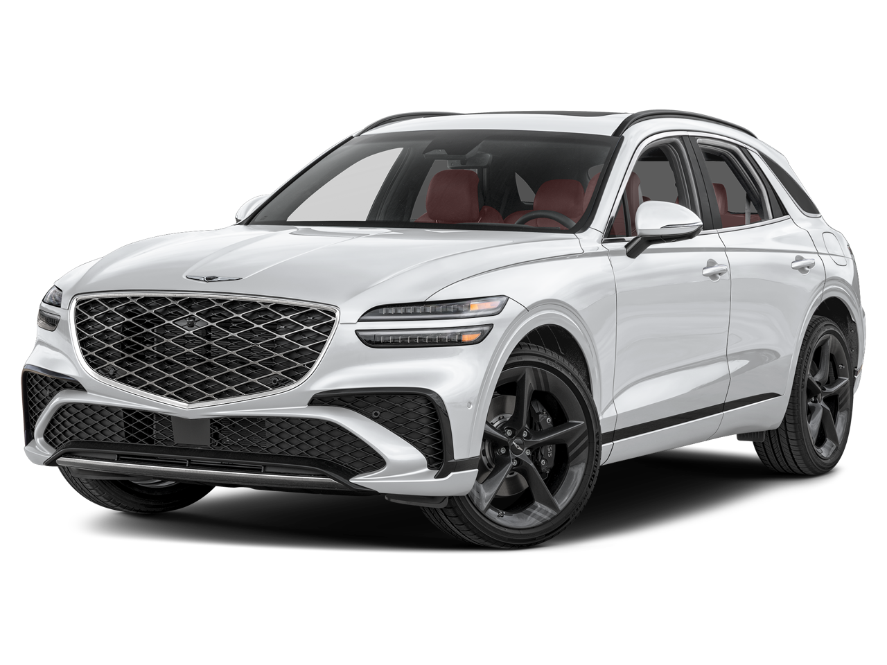 2026 Genesis GV70 3.5T Sport Prestige in Alta White — front three-quarter view