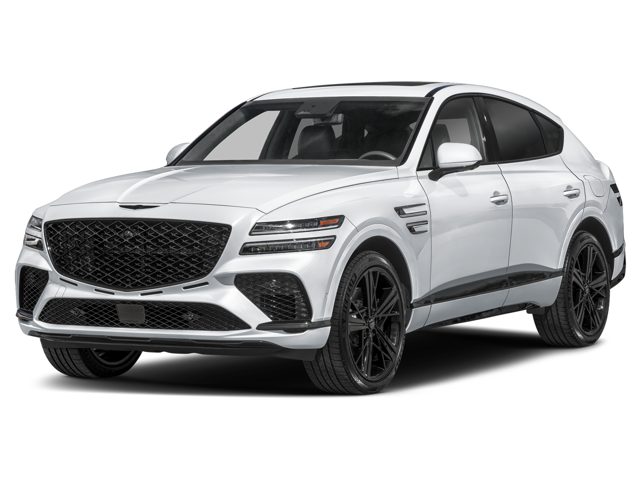 2026 Genesis GV80 Coupe 3.5T e-SC in Uyuni White — front three-quarter view
