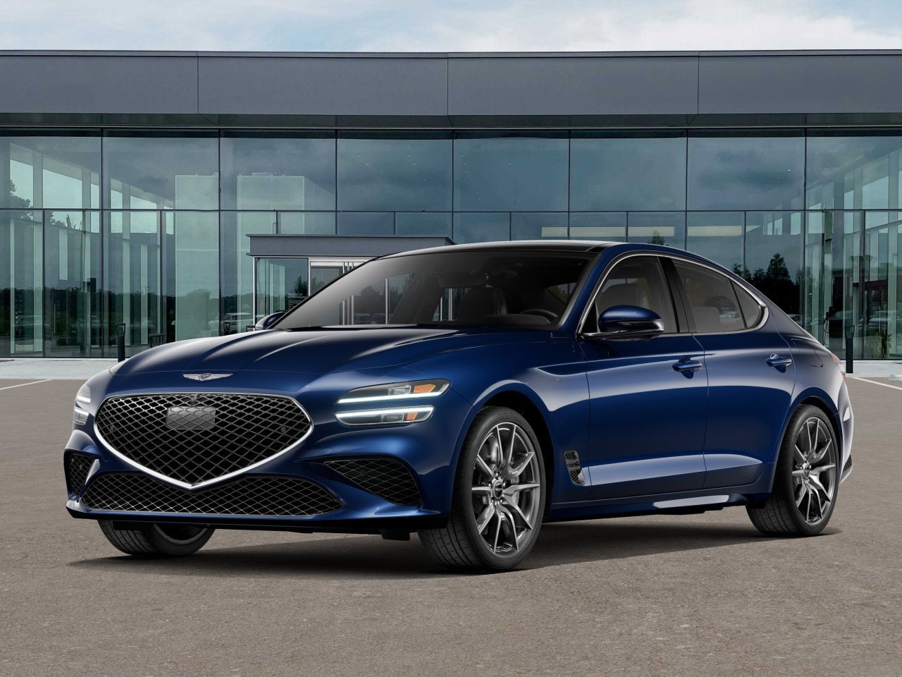 2026 Genesis G70 2.5T PRESTIGE in Capri Blue — front three-quarter view