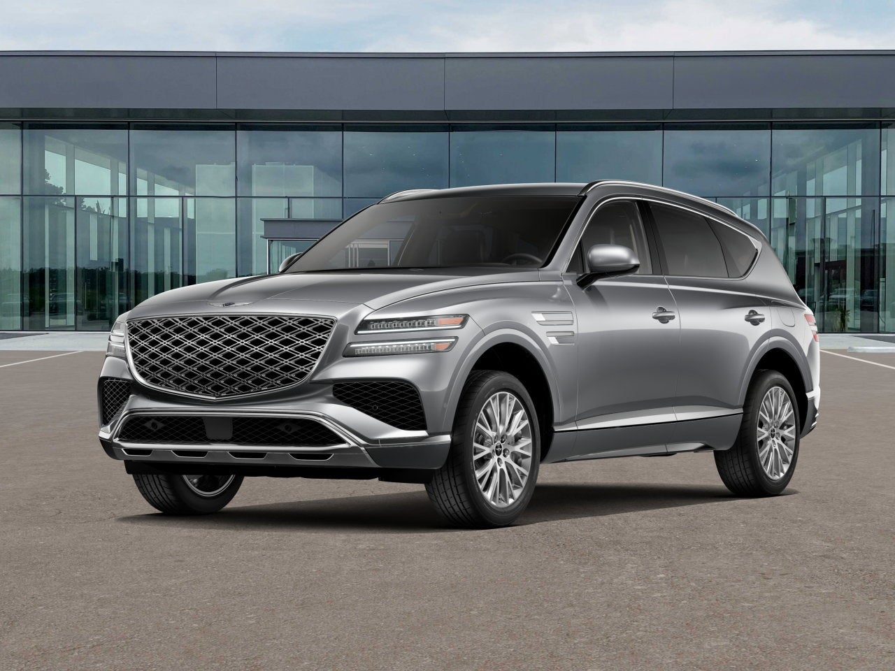 2026 Genesis GV80 2.5T in Savile Silver — front three-quarter view